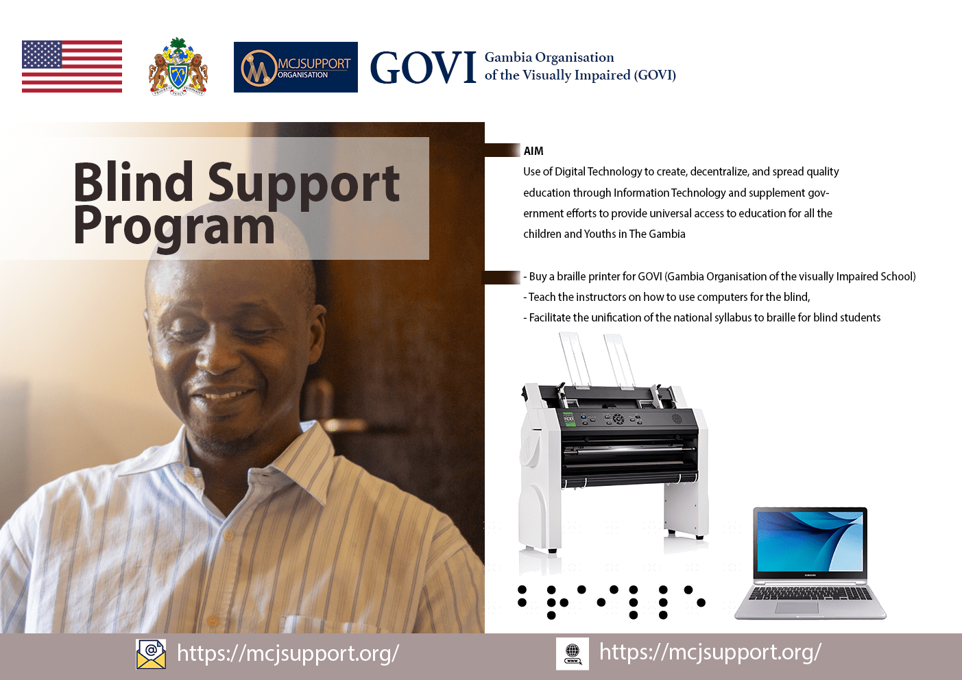 Blind Support Program, The Gambia – MCJSupport Org in Partnership with US Embassy, Banjul The Gambia